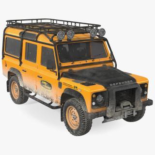 3D Land Rover Defender Works V8 Trophy Dirty Rigged model