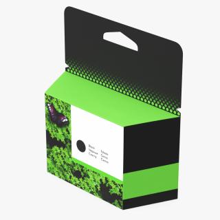 Black Printer Cartridge Box 3D