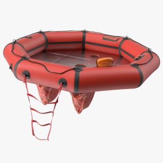 Advanced Life Raft with Extras Red 3D model