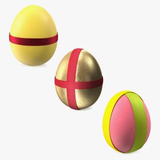 Easter Eggs with Ribbon Collection 3D model