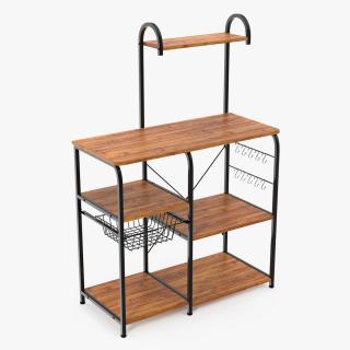 Vintage Kitchen Bakers Rack 3D