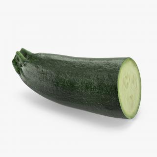 3D Zucchini Half model