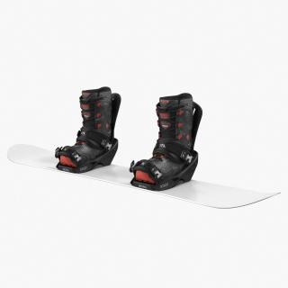 3D model Snowboard with Nitro Staxx Bindings and Boots