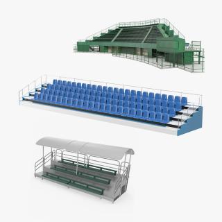 3D model Stadium Seating Tribunes Collection