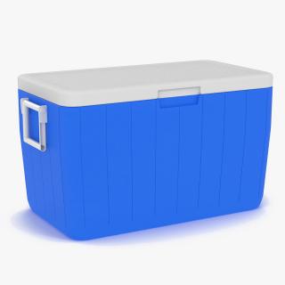 Plastic Big Cooler Box Blue 3D