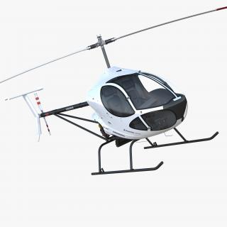 3D Ultra Light Helicopter Cicare 8 Rigged model