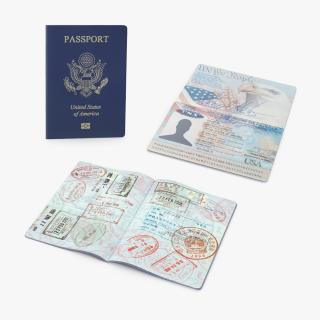 USA Passports Collection 3D model