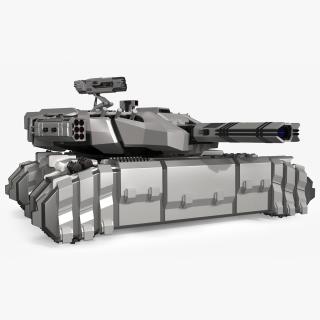 3D model Fantastic Heavy Tank White Rigged 2