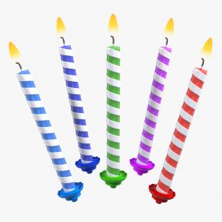 3D Birthday Candles with Flame Set