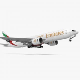 3D model Boeing 777 Freighter Emirates Airlines Rigged