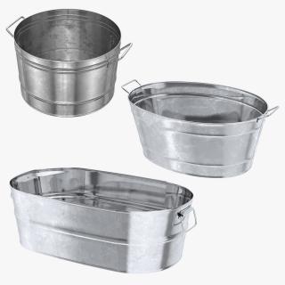 Galvanized Steel  Tub Collection 3D