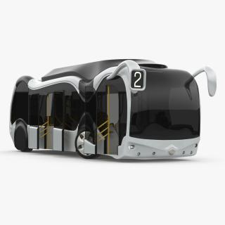 3D model Futuristic Electric Bus Concept White Rigged for Cinema 4D 2