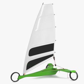 3D Modern Land Sand Yacht Green model