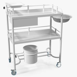 Medical Instrument Trolley White 3D