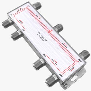 Coaxial Splitter F Type 6 Way 3D model