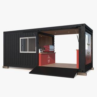 3D model Equipped Container Coffee Shop