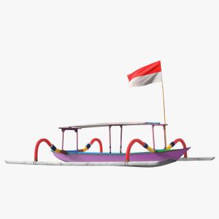 3D model Jukung Boat Colorful