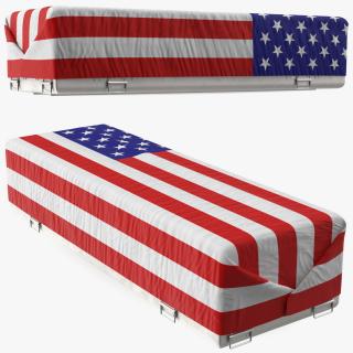 3D Flag Draped US Army Casket