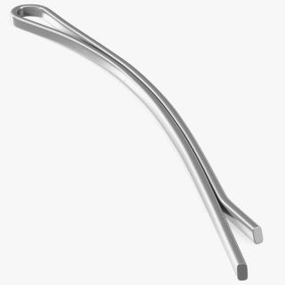 Curved Hair Pin Silver 3D