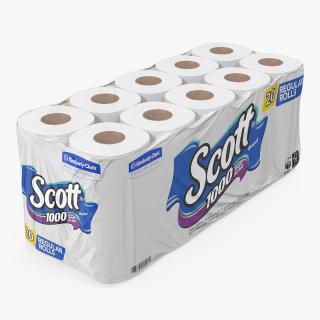 Scott Regular Roll Bath Tissue 20 Rolls 3D model