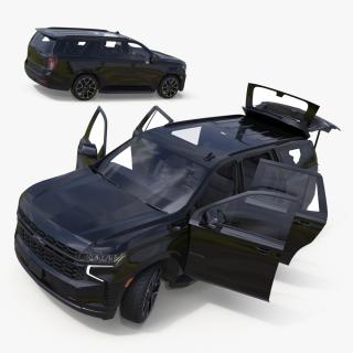 SUV Chevrolet Tahoe 2024 Black Rigged 3D