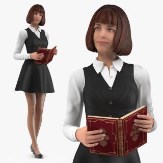 3D Young Woman Student Outfits Standing Pose