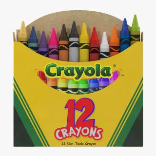 Opened Crayons Box 12 Count 3D