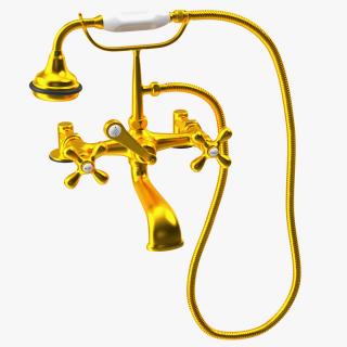 3D model Classic Bath Shower Mixer Gold