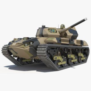 Robotic Electric Tank Camo Rigged for Maya 3D