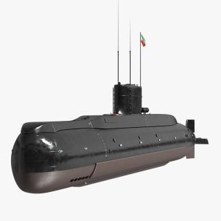 3D Iranian Fateh Semi Heavy Submarine Rigged