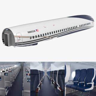 3D Jet Airplane Passenger Cabin model