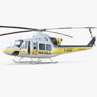 Bell 412 Fire Department Helicopter Rigged 3D