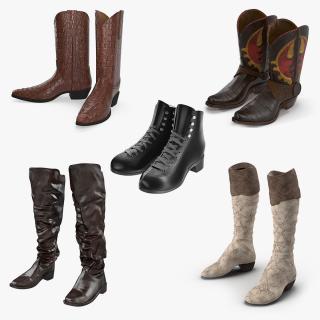 3D High Boots Collection 3 model