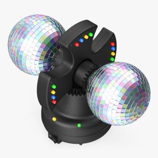 3D model Twin Disco Mirror Ball Switched on Rigged for Cinema 4D