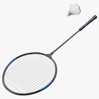 3D Badminton Racquet and Shuttlecock model