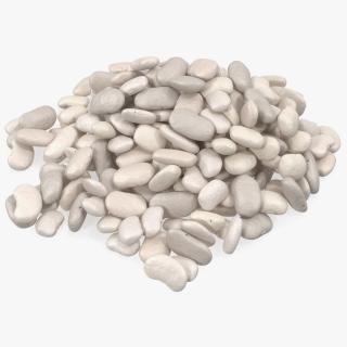 White Pea Bean Pile 3D model