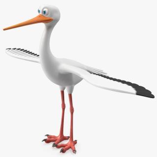 3D Stork Cartoon model