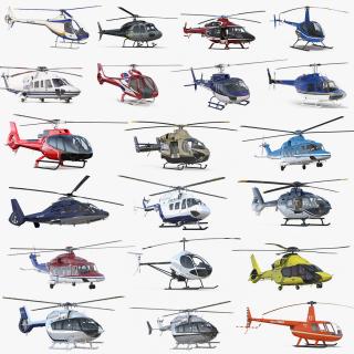 Private Helicopters Big Collection 3D model