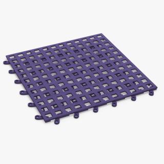 Plastic Floor Mat Tile Blue 3D