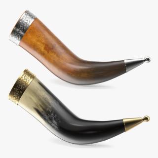 Old Drinking Horns Collection 3D model