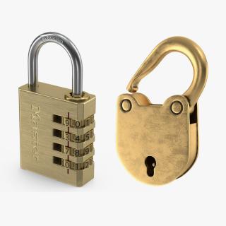 3D model Brass Padlocks Collection