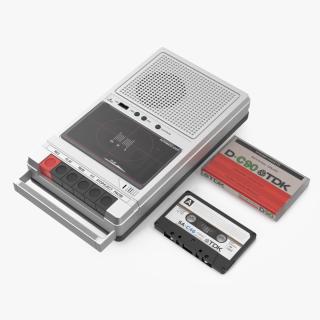 3D model QFX RETRO 39 Shoebox Recorder with TDK Tape and Box Set