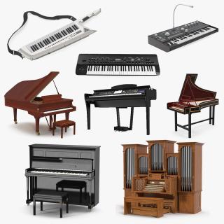 3D Musical Keyboard Instruments Collection 6