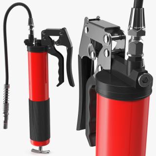 3D model Pistol Grip Air Grease Gun Red