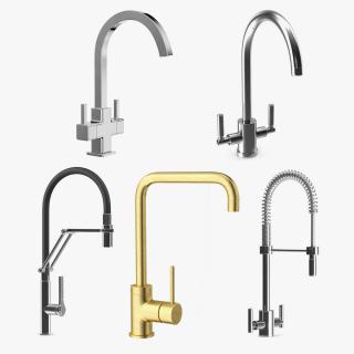 3D model Kitchen Taps Collection 3