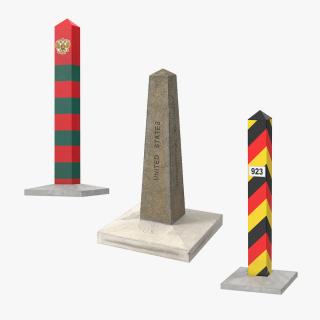 3D Border Posts Collection model