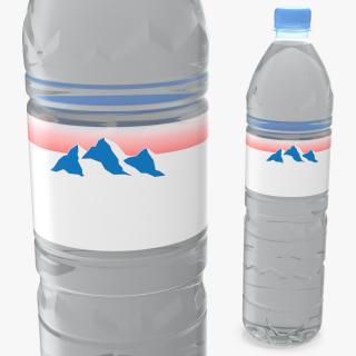 3D Mineral Water Plastic Bottle model
