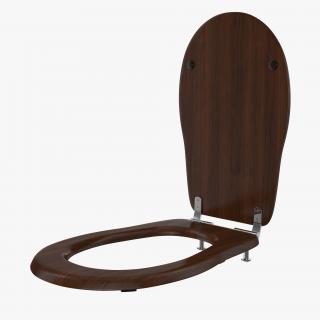 3D Old Style Wooden Toilet Seat model