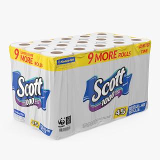 Scott Limited Edition Bath Tissue 45 Rolls 3D