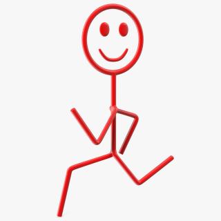 3D model Running Stickman Red